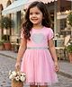 Babyhug Single Jersey Knit Half Sleeves Fit & Flare Frock with Heart Print - Pink