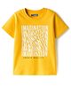 Pine Kids Cotton Knit Half Sleeves T-Shirt With Imagination Text Print - Golden