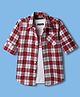 Pine Kids Cotton Woven Full Sleeves Checkered Shirt with Inner T-Shirt - Red