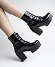 Shoetopia Solid Lace Ups Boots - Black