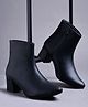 Shoetopia Solid Zipper Closure Boots - Black