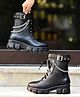 Shoetopia Chain Embellished Boots - Black
