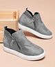 Shoetopia Colour Blocked Zipper Closure Shoes - Grey