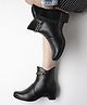 Shoetopia Chain Embellished Zipper Closure Boots - Black