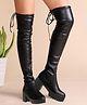 Shoetopia Solid Long Boots - Black