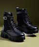 Shoetopia Solid Boots - Black