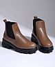 Shoetopia Solid Chelsea Boots - Tan