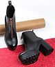 Shoetopia Solid Zipper Closure Boots - Black