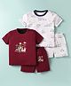 Kidi Wav Pack Of 2 Half Sleeves Vehicles & Baby Animals Printed Tees & Coordinating Shorts Set - Multi Colour