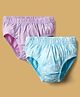 Kookie Kids Cotton Spandex Knit Briefs with Star Print Pack of 2 - Lilac & Aqua Blue