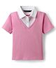 Pine Kids Cotton Knit Half Sleeves Solid Color Collar Top - Pink