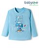 Babyoye 100% Cotton Knit Full Sleeves T-Shirt with Fam Jam Text Print - Light Blue