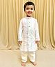 BYB Premium Pure Cotton Woven Full Sleeves Foil Striped Kurta & Pyjama  Set - Off White