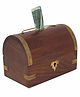 Desi Karigar Handicrafted Sheesham Wooden Money Bank - Brown