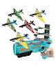 Lattice Airplane Launcher Toy Catapult aircrafts Gun with 4 Foam aircrafts, Shooting Games Outdoor Sport Activity Birthday Gifts Party Gifts for Kids Toddlers Green