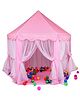 Lattice Princess Castle Play Tent for Girls  Foldable Indoor/Outdoor Pink Playhouse with Mesh Curtains & Ball Pit