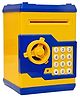 Lattice Atm Modern Piggy Bank For Boys Girl, Mini Atm Coin Bank Money Saving Box With Password, Kids Safe Money Jar For Adult With Auto Grab Bill Slot, Great Gift Toy Bank For Kid (blue, yellow)