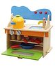 Lattice Wooden Kitchen Toy Set with Utensils & Cupboard  (Multi-Color) Pretend Play Kitchen Set for Toddlers and Kids