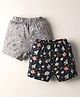 Revvo Junior Cotton Knit Boxers With Tricycles & Space Theme Print Pack Of 2 - Black & Grey