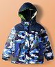 Pine Kids Woven Full Sleeves Hooded Padded Jacket With Camouflage Print - Multicolor