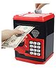 Lattice Atm Modern Piggy Bank For Boys Girl, Mini Atm Coin Bank Money Saving Box With Password, Kids Safe Money Jar For Adult With Auto Grab Bill Slot, Great Gift Toy Bank For Kid (Red+Black)