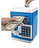 Lattice Atm Modern Piggy Bank For Boys Girl, Mini Atm Coin Bank Money Saving Box With Password, Kids Safe Money Jar For Adult With Auto Grab Bill Slot, Great Gift Toy Bank For Kid (blue and white)