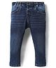 Simply Premium Denim Full Length Washed Jeans - Navy Blue
