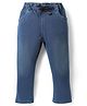 Simply Premium Denim Full Length Washed Jeans - Blue