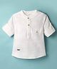Simply Premium Cotton Woven Full Sleeves Solid Coloured Shirt With Mandarin Collar - White