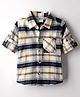 Simply Premium Cotton Knit  Full Sleeves Checks Shirt - Rust Orange & Navy Blue