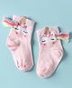 Mustang Cotton Knit Ankle Length Socks with Unicorn Design - Light Pink