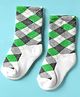 Mustang Cotton Knit Socks with Checks Design - Ivory & Green