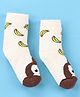 Mustang Cotton Knit Socks with Checks Design - Offwhite & Green