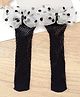 Kidofash Polka Dots Designed Bow Lace Applique Detailed Stockings - Black