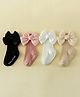 Kidofash Pack Of 4 Bow Applique Detailed Typography Designed Socks - Pink