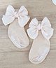 Kidofash Knit Bow Applique Detailed Socks - Brown