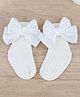 Kidofash Knit Bow Applique Detailed Socks - Cream