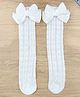 Kidofash Knit Bow Applique Detailed Socks - White