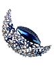 SYGA Women Vintage Retro Moon Crystal Brooch Oversized Blue Alloy Pin for Sweaters, Scarves & Jackets - Blue
