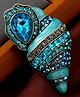 SYGA Women Lake Blue Glazed Conch Pendant Zinc Alloy Seashell Jewelry Accessory - Blue