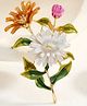 SYGA Women Colorful Floral Brooch  Alloy Flower Pin for Women, Elegant Vintage Inspired Corsage Accessory - Multicolour