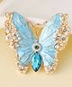 SYGA Elegant Butterfly Brooch  Alloy Crystal Drop Oil Pin  Fashionable & Versatile  Exquisite Gift Accessory - Blue