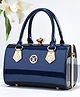 SYGA Women Elegant Glossy Handbag Medium Pillow Bag with Lock Closure (Dark Blue)