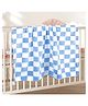 SYGA Baby Blanket Ultra Soft Grid Design, Cozy Fluffy Polyester Blanket for Newborn Infant Toddler, Crib & Stroller Use 30 x 40 inch (Blue and White)