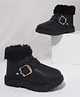 KATS Fur Detailed Zipper Closure Boots - Black