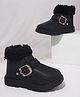 KATS Fur Detailed Zipper Closure Boots - Black
