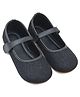 Neska Moda Shimmered Mary Jane Ballerinas - Black