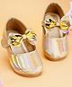 Neska Moda Bow Applique Detailed Holographic Mary Jane Ballerinas - Silver