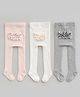 SYGA Pack of 3 Cotton Solid Stockings - Pink Grey & White