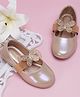 Neska Moda Stones Embellished Butterfly Applique Detailed Ballerinas - Gold